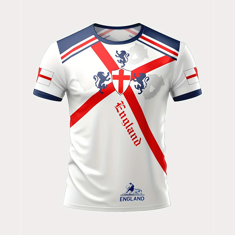 Badminton England - Kaos Pria Bergambar Bendera Inggris untuk