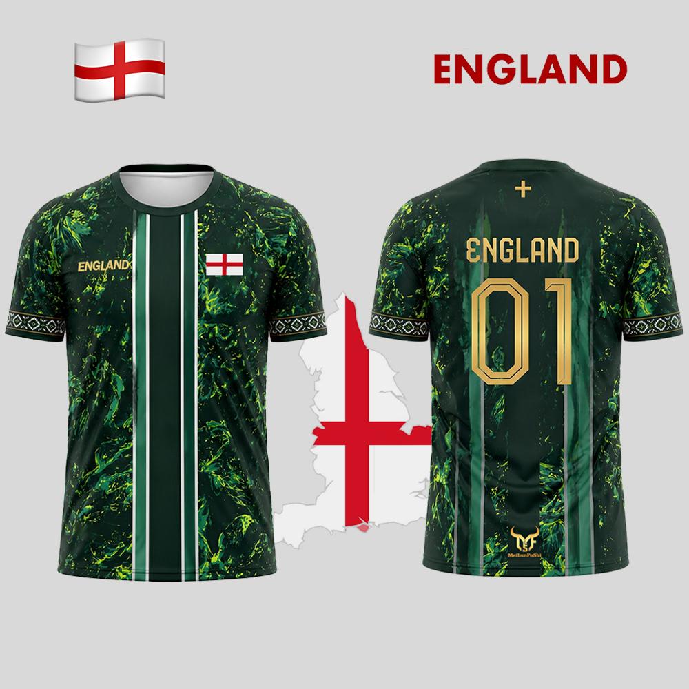 Badminton England - Jersey Sepak Bola Motif Bendera New