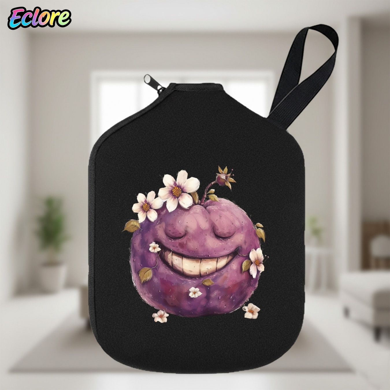 Badminton Ina - Penutup Dayung Pickleball Smiley Flower, Sarung