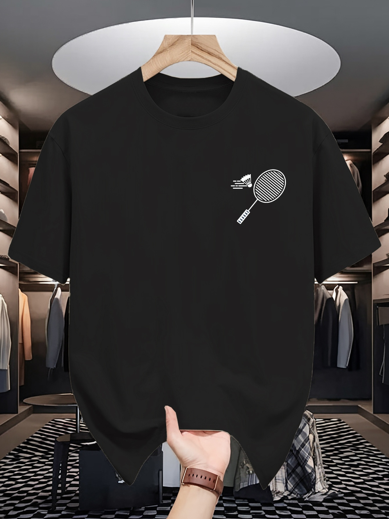 Kaos Crew Neck Pria Minimalis  - Badminton Wallpaper ulasan dan harga